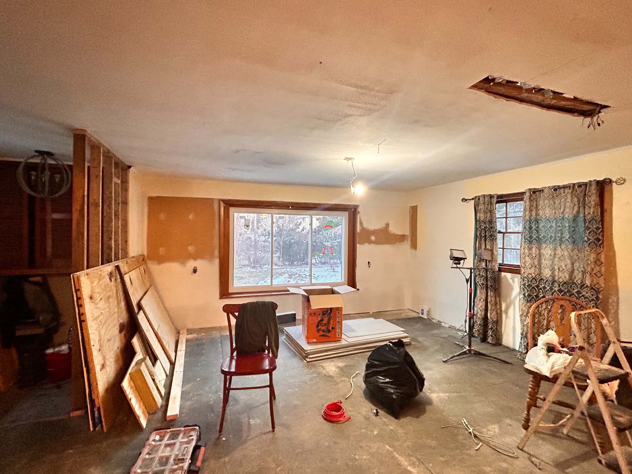 Living room during demolition