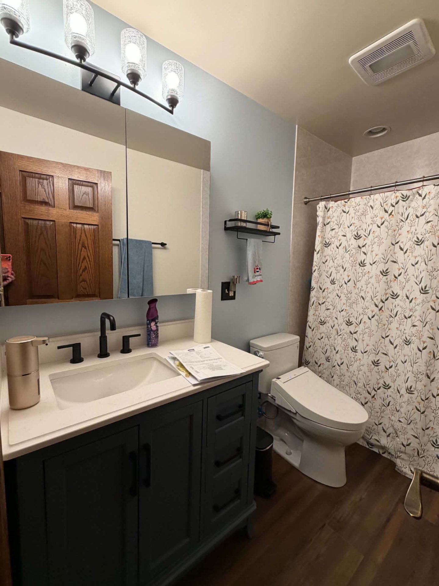 Bathroom vanity after remodeling